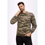Medi Giyim Erkek Kamuflaj Desenli 2 Iplik 4 Mevsim Uzun Kollu Bisiklet Yaka Sweatshirt - Kamuflaj - 2XL