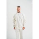 Medi Giyim Erkek Uzun Kol Bisiklet Yaka 3 Iplik Pamuklu Kışlık Sweatshirt - Beyaz