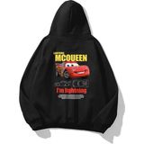 Medi Giyim Sevgililer Günü Araba Baskılı Oversize Kapüşonlu Sweatshirt Hoodie - Siyah - 2XL