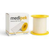Medi-Ipek Tıbbi Ipek Flaster 5m x 5cm Sargı Bezi Hipoalerjenik, Cilt Dostu Medikal Flaster - 5mx5cm