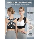 Medi lumbamed Erkek ve Kadın Ortopedik Tahriş Etmeyen Postür Korse Sırt Bel Desteği Omuz Destekli Tıbbi Korse Duruş Düzeltici Yelek - Siyah - Standart