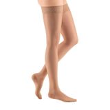 medi Sheer & Soft Kadınlar için, 8-15 mmHg, Uyluk Yüksek w/Dantel Silikon Üst, Kapalı Burun
