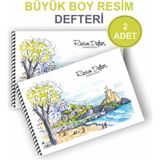 Mediart 2'li Büyük Boy Resim Defteri Spiralli Karton Kapak 25 x 35 cm 15 Yaprak