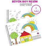 Mediart 2'li Resim Defteri Spiralli Karton Kapak 25X35 cm 15 Yaprak Mediart Resim Defteri Büyük Boy