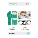 Medicalx 2’li Kimyager Set ( Kimyasal Koruyucu Nitril Eldiven + Koruyucu Laboratuvar Gözlüğü )