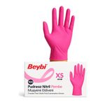 Medicalx Beybi Fuşya Pembe Nitril Muayene Eldiveni 100’lük Kutu - Xsmall