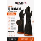 Medicalx Korun Tırtıklı 45 cm Uzun Siyah İş Eldiveni / 1 ÇİFT