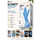 Medicalx Slim Fit Copolymer Pudrasız Tpe Eldiven Çok Amaçlı Yeni Nesil Teknoloji 100'lü Paket MAVİ