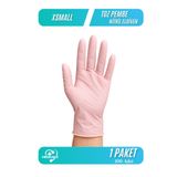 Medicalx Toz Pembe Nitril Muayene Eldiveni Pudrasız 100 lü Paket - Xsmall