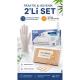 Medicalx Vinil Muayene Eldiveni 100’lük Paket / Abeslang (Dil - Ağda Çubuğu) 100’lük Paket - 2’li Set