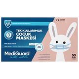 Mediguard 3 Katlı Meltblown 10'lu Paketlenmiş Erkek Çocuk Cerrahi Maske Telli 50'li