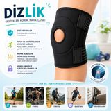 Medikal Diz Korsesi Patella Menisküs Ligament Destekli Ayarlanabilir Koruyucu Sporcu Dizlik(Baffhome) - Siyah