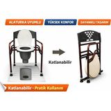 Medikalbim Alaturka Üstü Klozet Aparatı Sandalyesi – Katlanır - Yükseklik Ayarlı - 120 kg Kpasiteli Tuvalet
