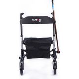 Medikalcim DM9102 Lüx Rollator Alüminyum Oturaklı Yürüteç Katlanır Sırt Desteği Frenli Katlanır