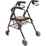 Medikalcim Emek Sağlık Ithal Rollator - 4 Tekerli Oturmalı Rollator - Siyah - 100 cm