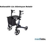 Medilabs Katlanır Tekerlekli Yürüteç Engelli Yaşlı Için Oturaklı Çantalı Katlanabilir Rollatör