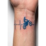 medink tattoo 1 Ay Kalıcı 24 Saat Sonra Kararan Kalp Ritim ve Motor Mınımal model geçici dövme tattoo