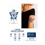 medink tattoo 1 Ay Kalıcı 24 Saat Sonra Kararan Kelebek ve Çiçek Mınımal Model Geçici Dövme Tattoo