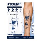 medink tattoo 1 Ay Kalıcı Sonradan Kararan 11X 18 cm Atatürk model geçici dövme tattoo sticker