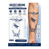 medink tattoo 1 Ay Kalıcı Sonradan Kararan 11X 18 cm Memento mori düşen melek ve yazı model geçici dövme tattoo sticker