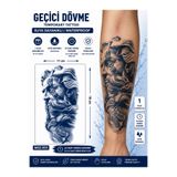 medink tattoo 1 Ay Kalıcı Sonradan Kararan 11X 18 cm Poseidon model geçici dövme tattoo sticker