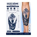 medink tattoo 1 Ay Kalıcı Sonradan Kararan 11X 18 cm Pusula Orman ve Doğa model geçici dövme tattoo sticker