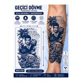 medink tattoo 1 Ay Kalıcı Sonradan Kararan 11X 18 cm Tony Montana Scarface model geçici dövme tattoo sticker