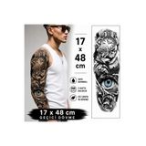 medink tattoo 2 Hafta kalıcı Göz ve gül Tam Kol Kaplama Geçici Dövme Sticker Tattoo