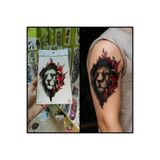 medink tattoo Gerçekci Aslan Desenli geçici dövme Etiket Kadın Erkek Kol Bacak yapıştırma geçici