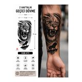 medink tattoo Gerçekçi Aslan Desenli Geçici Dövme Sticker Kol Bacak İçin Suya Dayanıklı Model