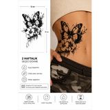 medink tattoo Gerçekçi Kelebek ve Çiçek Model Geçici Kol Bacak Geçici Sticker Yapıştırma Dövme