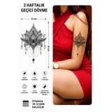 medink tattoo Gerçekçi Mandala ve Lotus Model Geçici Kol Bacak Geçici Sticker Yapıştırma Dövme