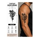 medink tattoo Gerçekci Pusula Geçici Kol Bacak Geçici Sticker Yapıştırma Dövme