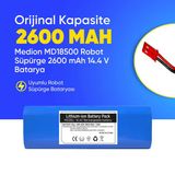 Medion MD18500 Robot Süpürge 2600 mAh 14.4 V Batarya – Orjinal Uyumlu Uzun Ömürlü, Yüksek Performans Pil