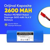 Medion MD18501 Robot Süpürge 2600 mAh 14.4 V Batarya – Orjinal Uyumlu Uzun Ömürlü, Yüksek Performans Pil