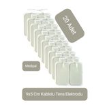 MediPal 20 Adet 9x5 Cm Universal Büyük Boy Kablolu Tens Pedi - Tens Elektrot Pedi - Yedek Tens Elektrodu