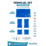MediPal Termojel Soğuk Sıcak Jel Kompres Seti 5'li – 1 Adet 25x35 cm + 2 Adet 13x25 cm + 2 Adet 13x13 cm – Tekrar Kullanılabilir Buz Jeli