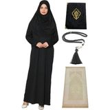 Medipek Namaz Elbisesi Seccade Inci Tesbih Seti - Siyah - 38 - 42