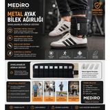 Mediro 3 kg Metal (Kurşun) Ağırlık 1 Adet Ayak Bilek Ağırlığı Ergonomik Tasarım ile Konforlu Kullanım - 3 kg x 1 Adet