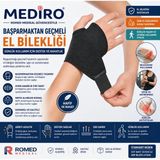 Mediro MEDİRO Başparmak Geçmeli Bileklik – El Bileği Destekleyici Bandaj – Günlük Kullanım - Standart - Siyah-BK27