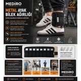 Mediro Metal Ayak Bilek Ağırlığı 5 kg Ayarlanabilir Kullanım Alanı ile Dayanıklı ve Konforlu - 5 kg x 1 Adet