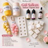 Medita Craft Gül Salkım Sabun Yapım Seti - 2 Adet Renk- 1 Adet Koku-2 Adet Pamuk Ip- 1 kg Opak Sabun Bazı- Gül Sililkon Kalıbı