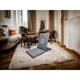 Meditasyon Sandalyesi, Backjack, Sırt Destekli Yer Minderi, Ohm Baskılı Meditasyon Sandalyesi (Antrasit)