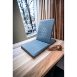 Meditasyon Sandalyesi, Backjack, Sırt Destekli Yer Minderi, Ohm Baskılı Meditasyon Sandalyesi (Mavi)