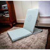 Meditasyon Sandalyesi, Backjack, Sırt Destekli Yer Minderi, Ohm Baskılı Meditasyon Sandalyesi (Su Yeşili)