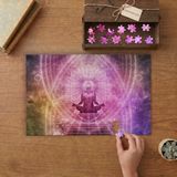 Meditasyon Yapan Insan Figürü Tasarımı 240 Parça Ahşap Puzzle Ahşap Kutuda MP09288