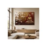 Meditatif Buddha Cam Tablo | Sanatsal Duvar Dekoru | Solmayan Canlı Renkler | Mutfak ve Yemek Alanı | Sevdiklerinize Hediyelik | Dayanıklı Cam Yapı
