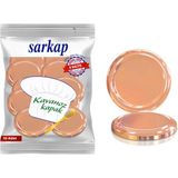 Mediterian 10 adet bronz renkli 82mm metal kavanoz kapağı, şık tasarım, 1 L hacim - Altın - 1,3 lt