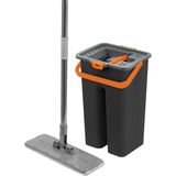 Mediterian 10 Lt Otto Mikrofiber Pratik Flat Mop Seti Temizlik Kova Paspas Seti - Altın