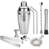 Mediterian 10 Parça Şık ve Pratik Kokteyl Seti 750 ml Shaker ile Eğlenceye Hazır olun - Altın